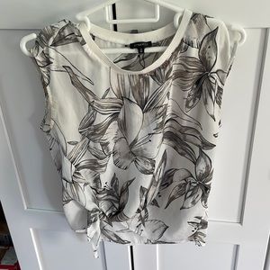 Floral shirt with side tie- dynamite